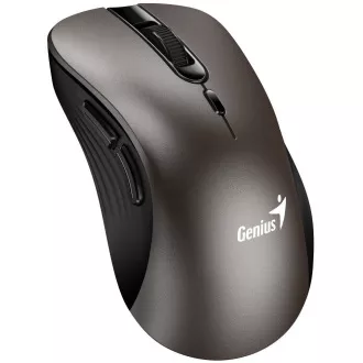 Genius Ergo 8100S Myš, bezdrôtová, ergonomická, optická, 1600DPI, 6 tlačidiel, USB, titánová