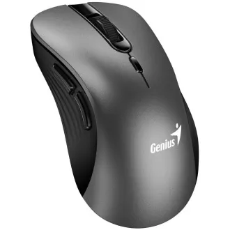 Genius Ergo 8100S Myš, bezdrôtová, ergonomická, optická, 1600DPI, 6 tlačidiel, USB, kovovo šedá