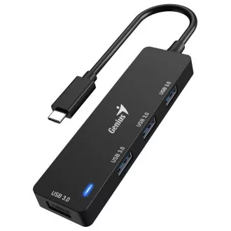 Genius UH-400 USB Hub, externý, USB-C na 4× USB 3.0, 15cm, čierny Genius UH-400 USB Hub, externý, USB-C na 4× USB 3.0, 15cm, čierny