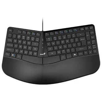 Genius Ergo KB-700 Klávesnica, drôtová, ergonomická, Copilot kláves, USB, 1,5m, CZ+SK layout, čierna