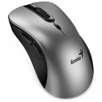 Genius Ergo 8100S AI, Myš, bezdrôtová, ergonomická, optická, 1600DPI, 6 tlačidiel, USB, Copilot, tichá, strieborno-šedá