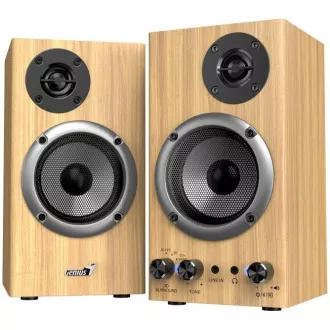 Genius SP-HF520BT Reproduktory, 2.0, 20W, Bluetooth, 3,5mm jack, drevené, hnedé Genius SP-HF520BT Reproduktory, 2.0, 20W, Bluetooth, 3,5mm jack, drevené, hnedé