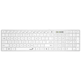 Genius Slimstar 126 Klávesnica, drôtová, CZ+SK layout, Copilot kláves, USB, tenká, biela Genius Slimstar 126 Klávesnica, drôtová, CZ+SK layout, Copilot kláves, USB, tenká, biela