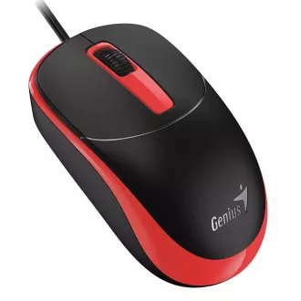 Genius DX-123 Myš, drôtová, optická, 1200DPI, 3 tlačidlá, USB, čierno-červená