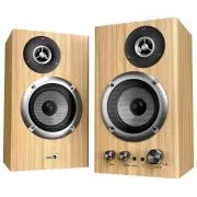 Genius SP-HF1812BT Reproduktory, 2.0, 50W, Bluetooth 5.3, 3,5mm jack, drevené, svetlo hnedé