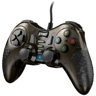 Genius GX Gaming GX-19UV, Gamepad, drôtový, vibračný, pre PC, PS3 a PS4, USB, čierno-hnedý Genius GX Gaming GX-19UV, Gamepad, drôtový, vibračný, pre PC, PS3 a PS4, USB, čierno-hnedý
