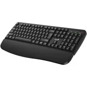 Genius KB-7123, Klávesnica, bezdrôtová, 2,4 GHz, mini USB prijímač, ergo. podložka, CZ+SK layout, Copilot kláves, čierna