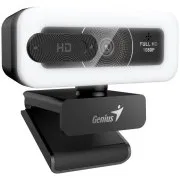 Genius FaceCam Light Webkamera, Full HD 1080p, LED osvetlenie, vstavaný mikrofón, krytka súkromia, USB / C, čierna
