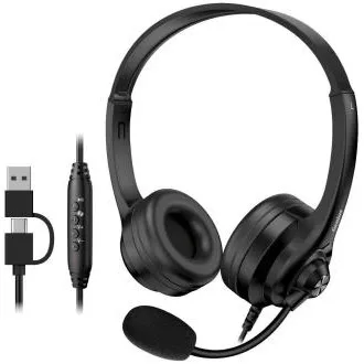 Genius HS-235U AI, Headset, drôtový, náhlavný, mikrofón, Copilot, ovládanie hlasitosti, kábel 2,4m, USB-C, USB, čierny Genius HS-235U AI, Headset, drôtový, náhlavný, mikrofón, Copilot, ovládanie hlasitosti, kábel 2,4m, USB-C, USB, čierny