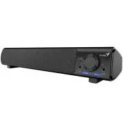 Genius 220BT, Reproduktor, soundbar, 4W RMS, Bluetooth, USB/USB-C, AUX (3,5mm jack), slúchadlový výstup, čierny