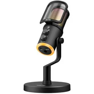 Genius MIC-S400U, Mikrofón, streamovací, kardioidný, kondenzátorový, RGB LED, pop filter, USB, USB-C, 1,8 m, čierny Genius MIC-S400U, Mikrofón, streamovací, kardioidný, kondenzátorový, RGB LED, pop filter, USB, USB-C, 1,8 m, čierny