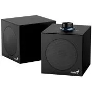 Genius SP-HF300U, Reproduktory, 2.0, 4W RMS, USB-A, USB-C, 2" meniče, drevené, ovládanie hlasitosti, čierne