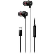 Genius HS-M368, Headset, drôtový, do uší, mikrofón, ovládanie hlasitosti, USB-C, čierny
