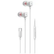 Genius HS-M368,Headset, drôtový, do uší, mikrofón, ovládanie hlasitosti, USB-C, biela