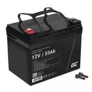 Green Cell AGM VRLA 12V 33Ah maintenance-free battery for mower, scooter, boat, wheelchair