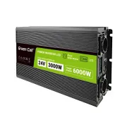 Green Cell PowerInverter LCD 24 V 3000W/60000W motorový invertor s displejom - čistá vlna