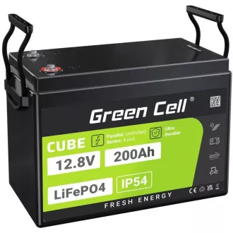 Green Cell CUBE LiFePO4 batéria 200Ah 12,8V 2560Wh solárna batéria pre karavany, solárne panely, off-grid systém, foodtruck Green Cell CUBE LiFePO4 batéria 200Ah 12,8V 2560Wh solárna batéria pre karavany, solárne panely, off-grid systém, foodtruck
