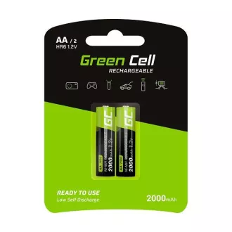 Green Cell Rechargeable Batteries 2x AA HR6 2000mAh Green Cell Rechargeable Batteries 2x AA HR6 2000mAh