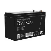 Green Cell AGM VRLA 12V 7.2Ah maintenance-free batérie pre alarmový systém, cash registr, hračky