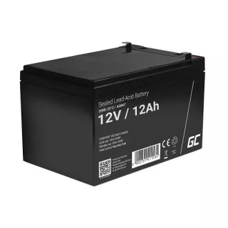 Green Cell AGM VRLA 12V 12Ah maintenance-free batérie pre alarmový systém, cash registr, hračky