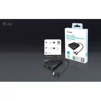 I-Tec USB-A/USB-C Dual 4K DP Video adaptér