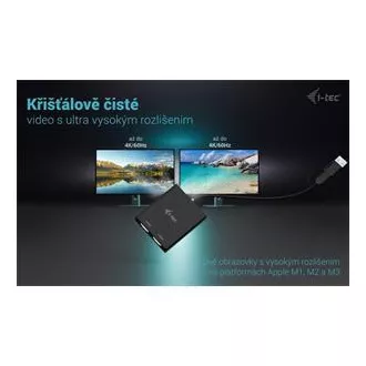 I-Tec USB-A/USB-C Dual 4K HDMI Video adaptér