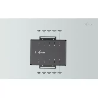 I-tec USB-C/USB-A Metal Charging + Data HUB, 15W per port, 10x USB-C, 180W