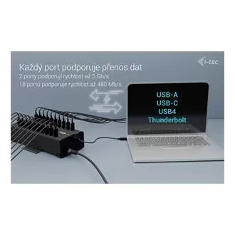 I-tec USB-C/USB-A Metal Charging + Data HUB, 15W per port, 20x USB-C, 360W