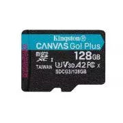 KINGSTON 128GB microSDXC Canvas Go Plus Gen4 200MB/s A2 U3 V30 Card bez adaptéra