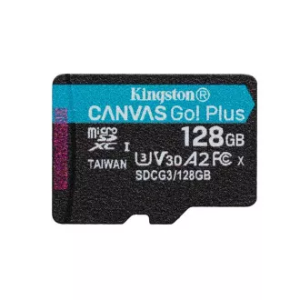 KINGSTON 128GB microSDXC Canvas Go Plus Gen4 200MB/s A2 U3 V30 Card bez adaptéra