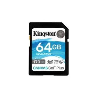 Kingston 64 GB SDXC Canvas Go Plus Gen4 200 MB/s C10 UHS-I U3 V30 Kingston 64 GB SDXC Canvas Go Plus Gen4 200 MB/s C10 UHS-I U3 V30
