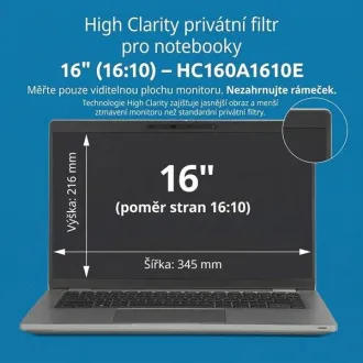 Kensington High Clarity privátny filter pre notebook 16'' 16:10 Kensington High Clarity privátny filter pre notebook 16'' 16:10