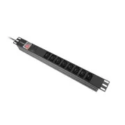 LANBERG 19" 1U 16A 2M 8X ZÁSUVKY IEC C13 ČIERNA C20