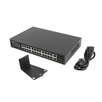LANBERG SWITCH 24X 1GB POE+/2X GB 2X SFP RACK 19" GIGABITOVÝ ETHERNET 360W LANBERG SWITCH 24X 1GB POE+/2X GB 2X SFP RACK 19" GIGABITOVÝ ETHERNET 360W