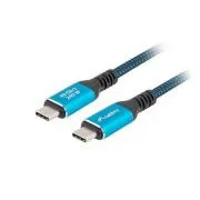 Lanberg KÁBEL USB-C M/M 4.0 1,5 M 240W 8K 60HZ ČIERNO-MODRÝ