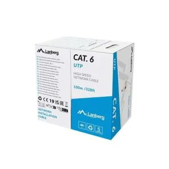 LANBERG LAN KÁBEL CAT.6 UTP 100M PEVNÝ CU ŠEDÝ CPR + FLUKE PASSED LANBERG LAN KÁBEL CAT.6 UTP 100M PEVNÝ CU ŠEDÝ CPR + FLUKE PASSED
