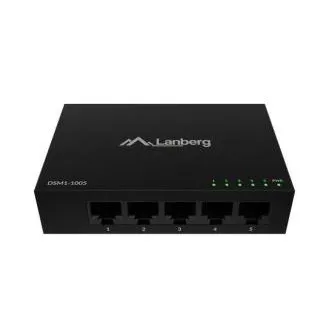 LANBERG SWITCH DSM1-1005 5X 1GB/S UNMANAGED GIGABIT ETHERNET DESKTOP 12V (KOVOVÝ KRYT)