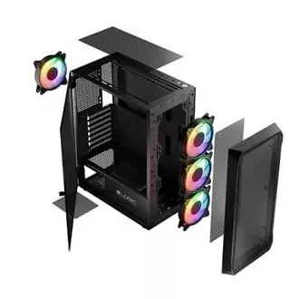 LOGIC PC skriňa Portos ARGB MIDI 1x USB 3.0, 2x USB 2.0 + audio, čierna, bez zdroja LOGIC PC skriňa Portos ARGB MIDI 1x USB 3.0, 2x USB 2.0 + audio, čierna, bez zdroja