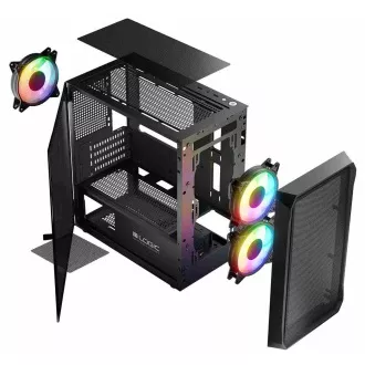 LOGIC PC skriňa Portos ARGB MINI 1x USB 3.0, 2x USB 2.0 + audio, čierna, bez zdroja LOGIC PC skriňa Portos ARGB MINI 1x USB 3.0, 2x USB 2.0 + audio, čierna, bez zdroja