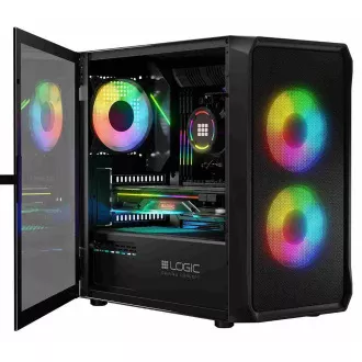 LOGIC PC skriňa Portos ARGB MINI 1x USB 3.0, 2x USB 2.0 + audio, čierna, bez zdroja LOGIC PC skriňa Portos ARGB MINI 1x USB 3.0, 2x USB 2.0 + audio, čierna, bez zdroja