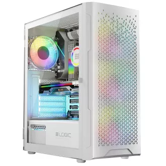 LOGIC PC skriňa Aramis ARGB MIDI 1x USB 3.0, 2x USB 2.0 + audio, biela, bez zdroja