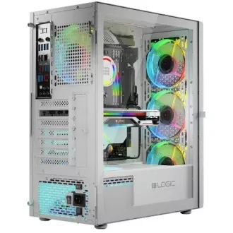 LOGIC PC skriňa Aramis ARGB MIDI 1x USB 3.0, 2x USB 2.0 + audio, biela, bez zdroja