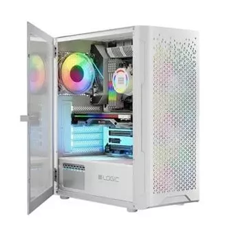 LOGIC PC skriňa Aramis ARGB MIDI 1x USB 3.0, 2x USB 2.0 + audio, biela, bez zdroja