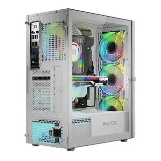LOGIC PC skriňa Aramis ARGB MIDI 1x USB 3.0, 2x USB 2.0 + audio, biela, bez zdroja