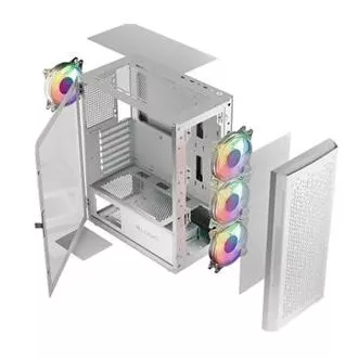 LOGIC PC skriňa Aramis ARGB MIDI 1x USB 3.0, 2x USB 2.0 + audio, biela, bez zdroja