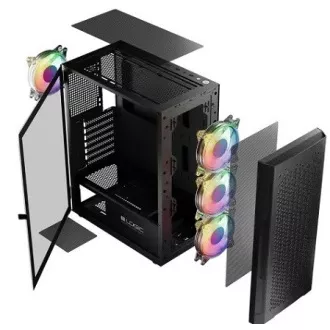 LOGIC PC skriňa Aramis ARGB MIDI 1x USB 3.0, 2x USB 2.0 + audio, čierna, bez zdroja LOGIC PC skriňa Aramis ARGB MIDI 1x USB 3.0, 2x USB 2.0 + audio, čierna, bez zdroja