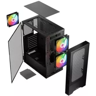 LOGIC PC skriňa Arya ARGB MIDI 1x USB 3.0, 2x USB 2.0 + audio, čierna, bez zdroja LOGIC PC skriňa Arya ARGB MIDI 1x USB 3.0, 2x USB 2.0 + audio, čierna, bez zdroja