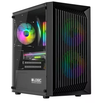 LOGIC PC skriňa Atos ARGB MINI 1x USB 3.0, 2x USB 2.0 + audio, čierna, bez zdroja