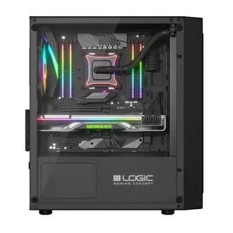 LOGIC PC skriňa Atos ARGB MINI 1x USB 3.0, 2x USB 2.0 + audio, čierna, bez zdroja
