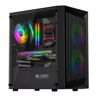 LOGIC PC skriňa Atos ARGB MINI 1x USB 3.0, 2x USB 2.0 + audio, čierna, bez zdroja